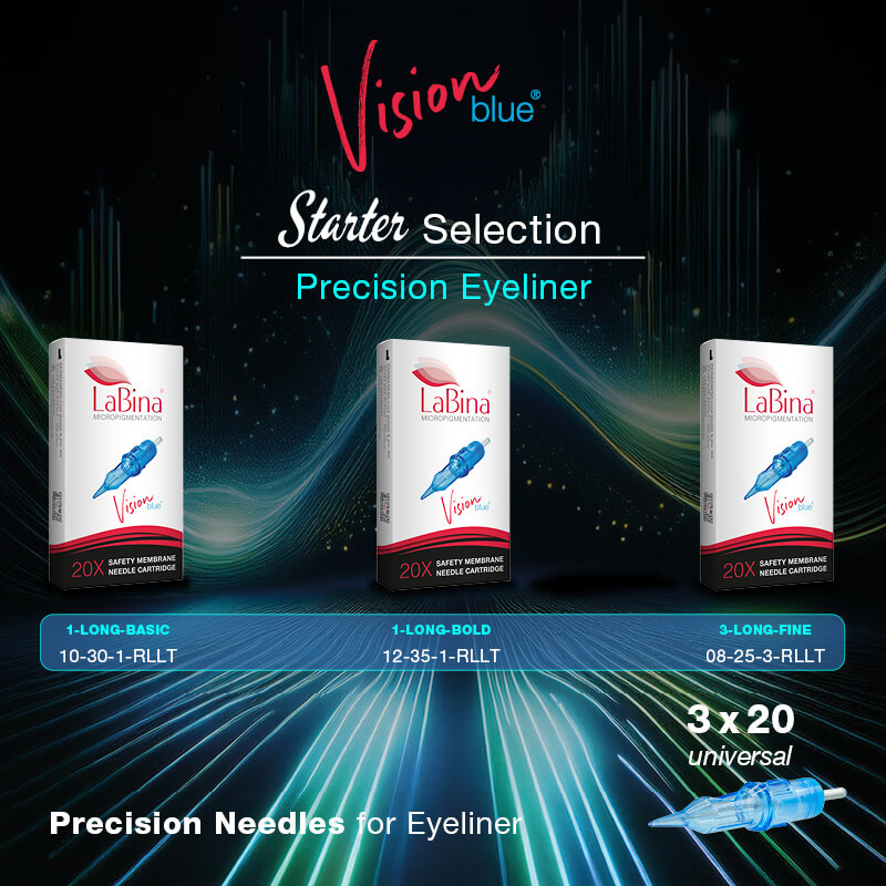 Precision Needles for Eyeliner – Vision blue Starter-Selection