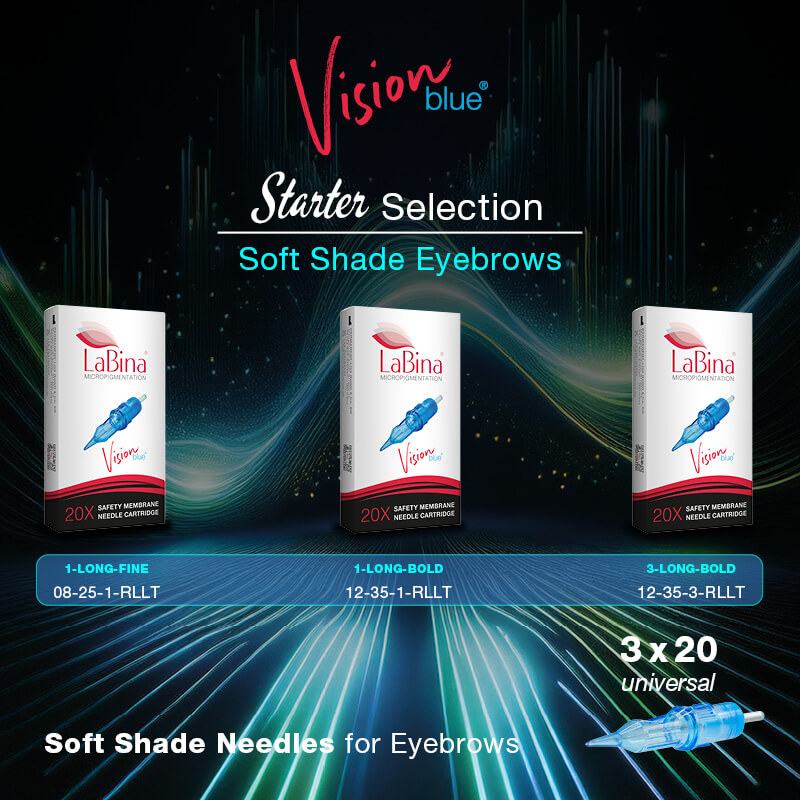 Soft Shade Needles for Eyebrows – Vision blue Starter-Selection