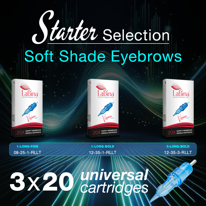 Soft Shade Needles for Eyebrows – Vision blue Starter-Selection